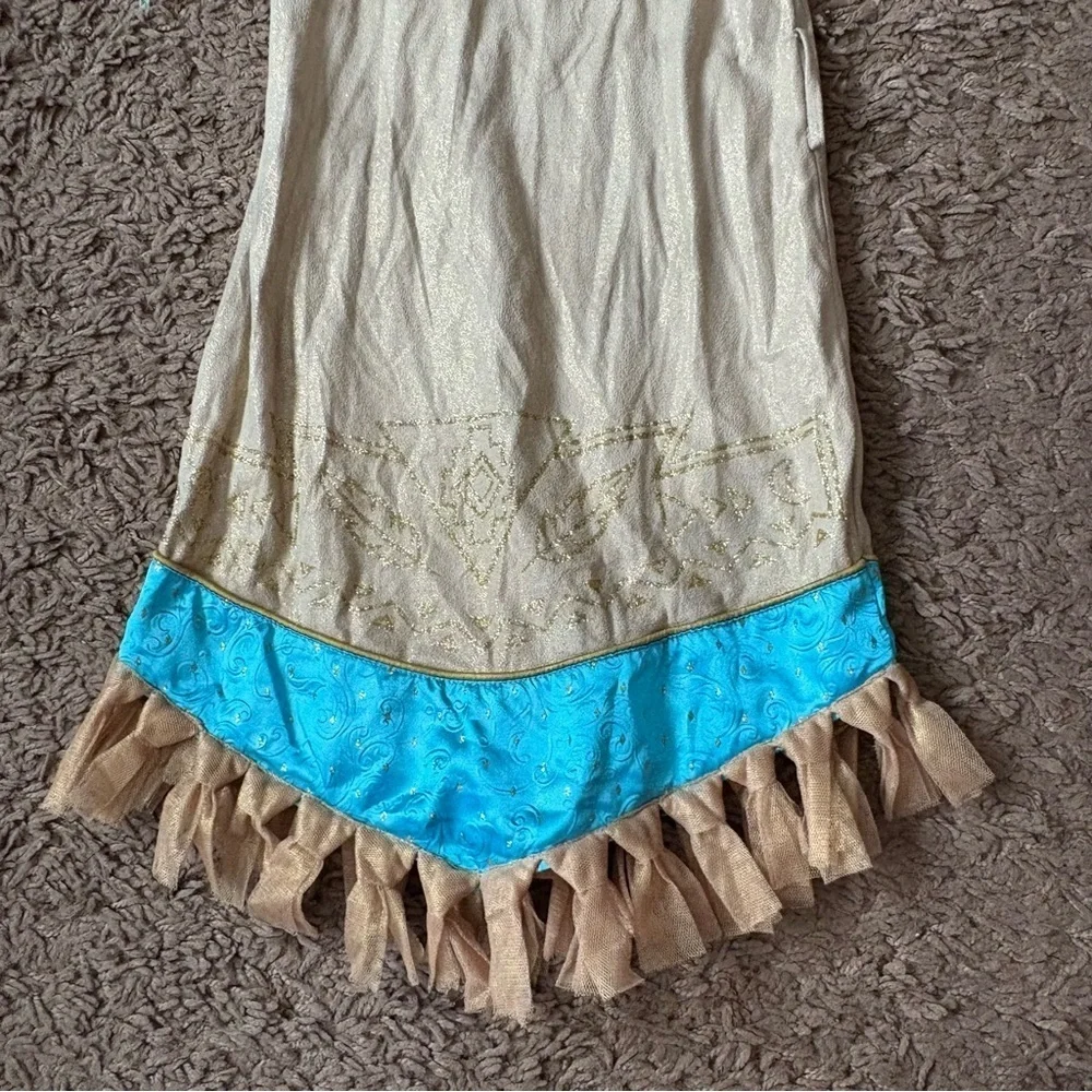 Disney Store Pocahontas Dress Sz 5/6 Halloween Costume Tan Princess Native